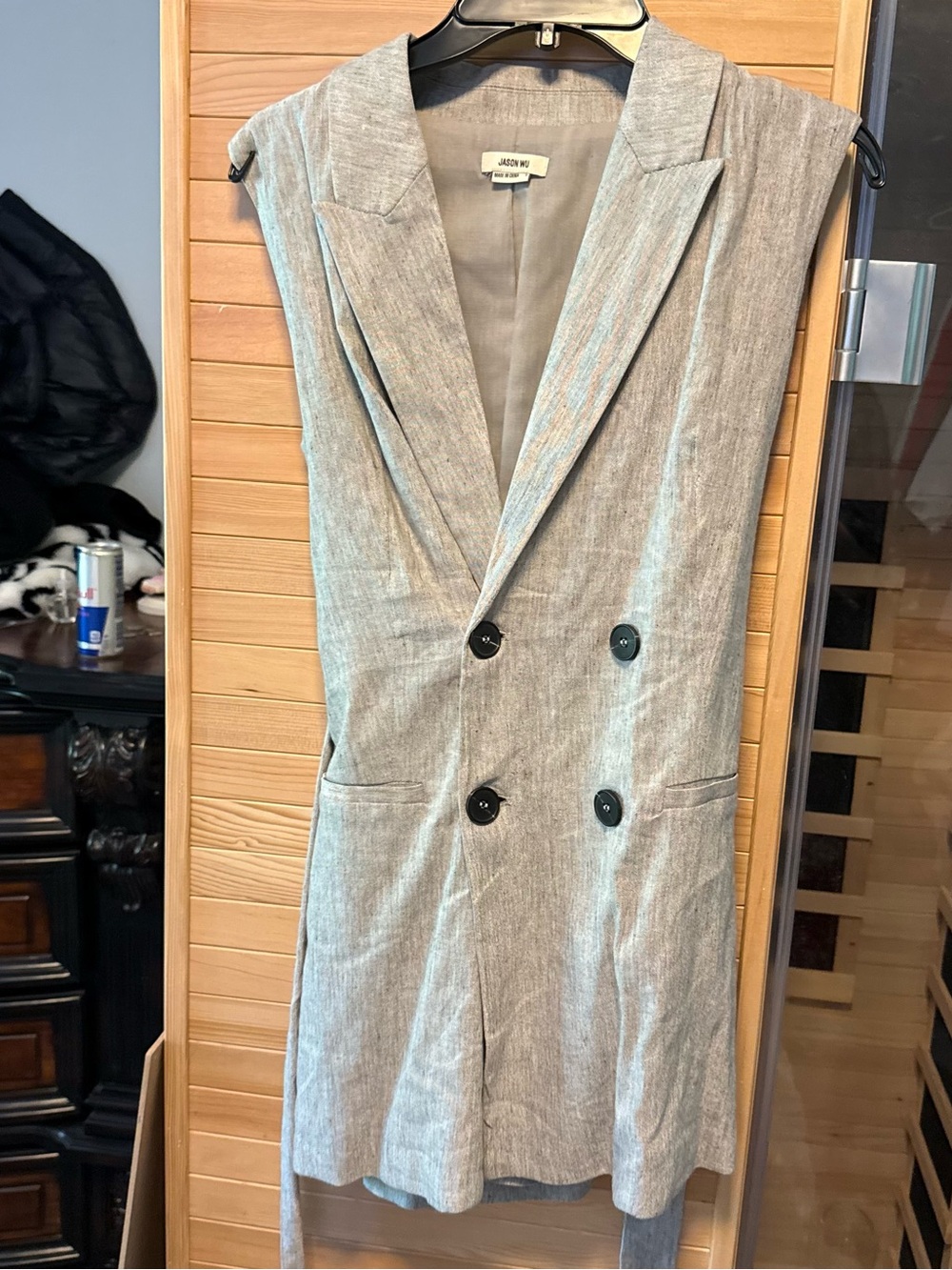 Jason Wu Gray Sleeveless Double-Breasted Blazer Vest